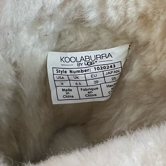 UGG Koolaburra Rozalia Tall Boots Tan Brown Size 8 Fur Lined Brown Bow - Picture 2 of 9